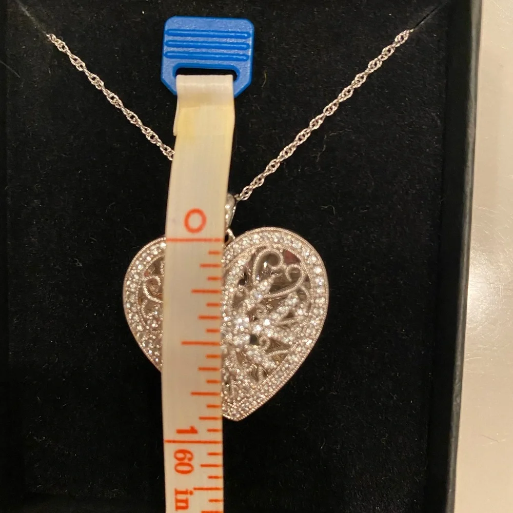925 Sterling Silver Heart Locket with Diamond details from Gordon Jewelers! - Picture 3 of 8